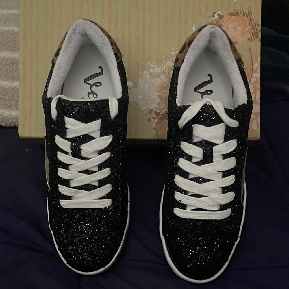 BRAND NEW - Very G Black Sparkly Sneakers